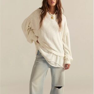 Free People Off-White Crew Neck Sweater